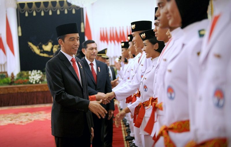 Presiden Jokowi Kukuhkan Anggota Paskibraka 2018 Di Istana Negara Independensi