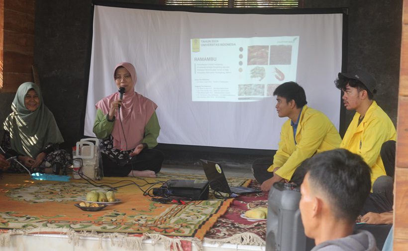 Sosialisasi manfaat Ramambu oleh Dr. Retno Lestari, M.Si di Desa Banyubiru, Pandeglang, Banten, 26 Juli 2024.