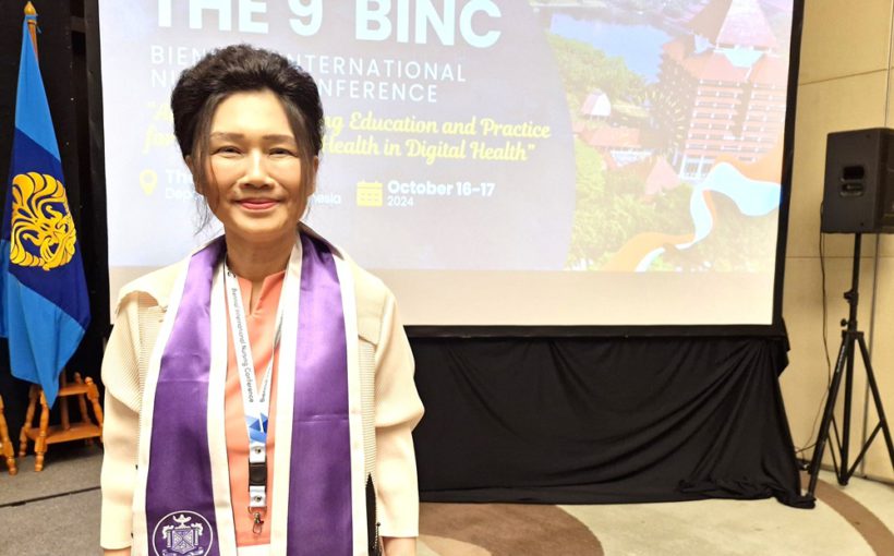 Profesor Kuei-Ru Chou usai membawakan topik perawatan jangka panjang di The 9th Biennial International Nursing Conference (BINC) di The Margo Hotel, Depok, Kamis (17 Oktober 2024).