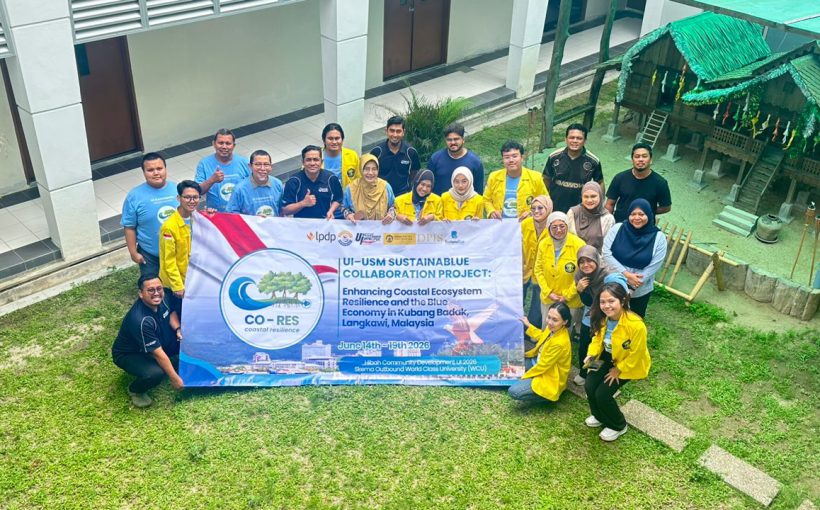 Foto bersama tim pengabdian masyarakat UI dan USM di di Langkawi, Malaysia.